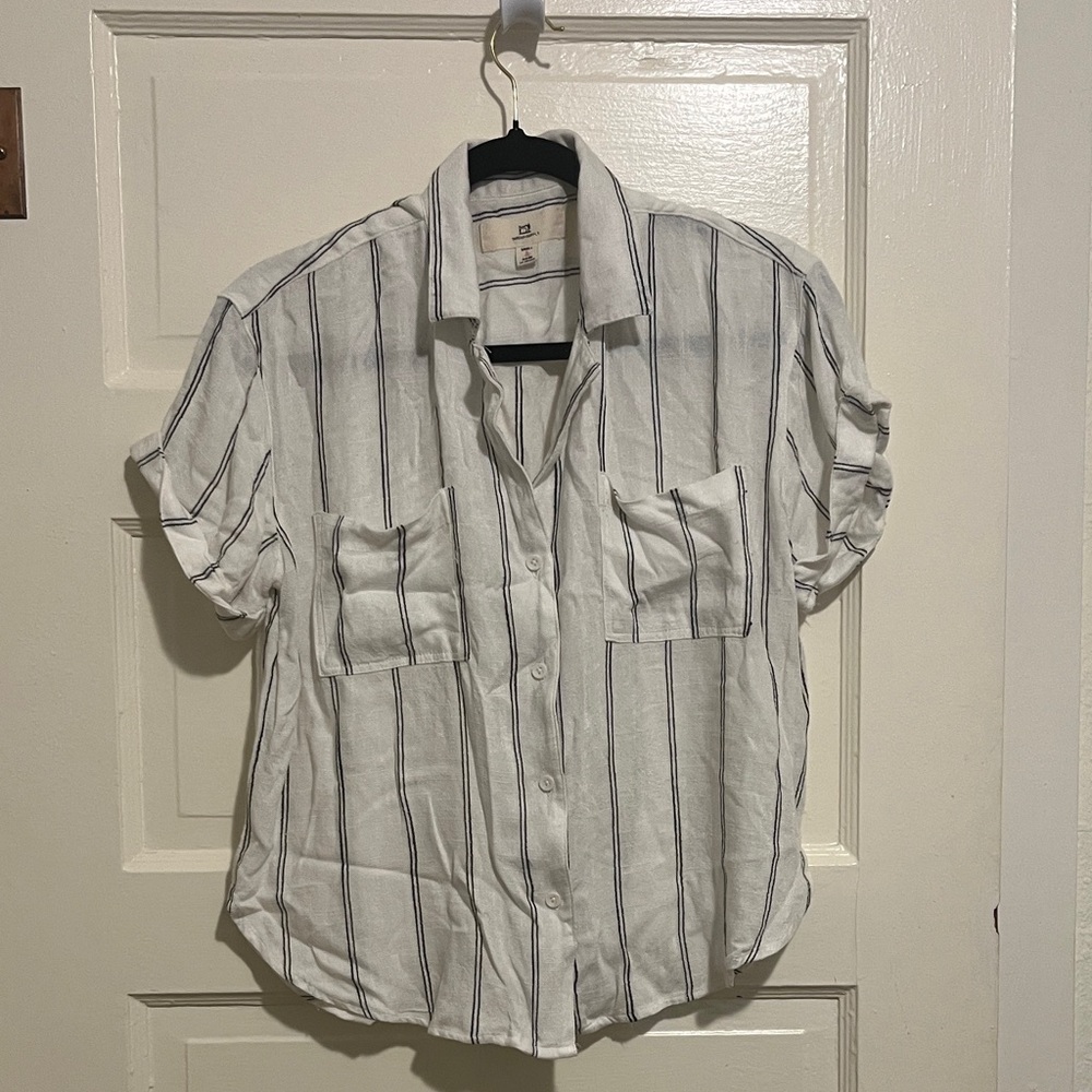 Striped Button Down Blouse